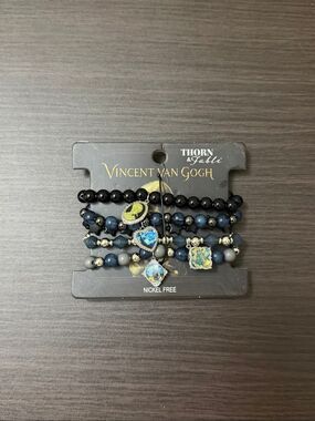Thorn & Fable Vincent Van Gogh Art Bead Bracelet Set